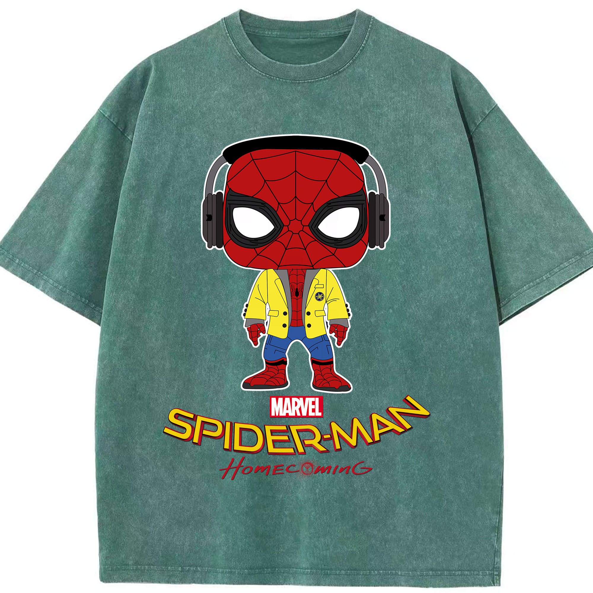 （画像用） Spider Man スパイダーマン 綿100% ヴィンテージ風 半袖Tシャツ（フロントプリント）